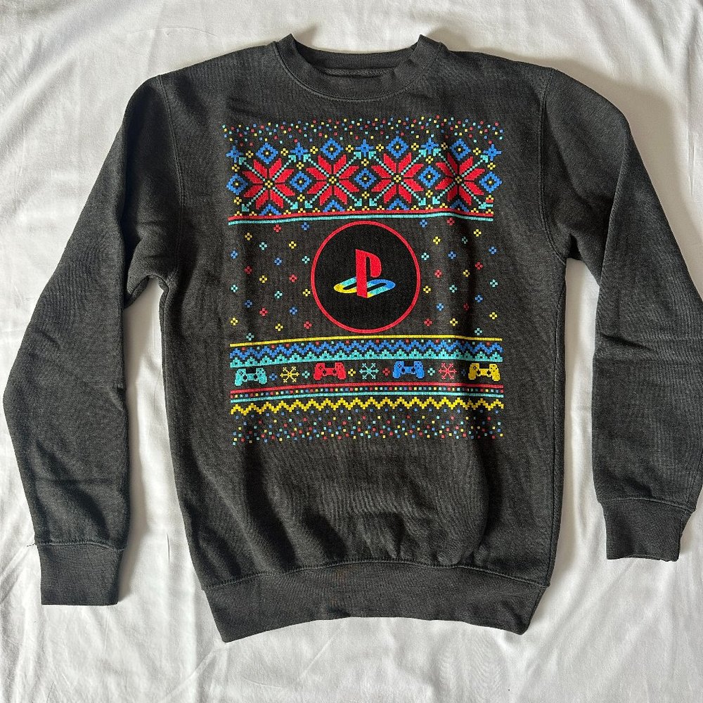 Sony Playstation Dual Shock Christmas Holiday Ugly Sweater New Ripple Junction